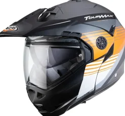 CABERG Tourmax Titan Modular Motorcycle Helmets Matte Orange Metal White