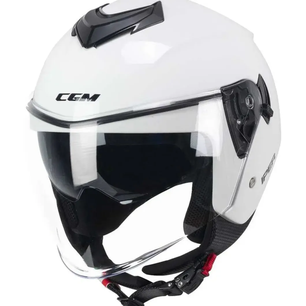 CGM 126A IPER MONO Jet Motorcycle Helmets White