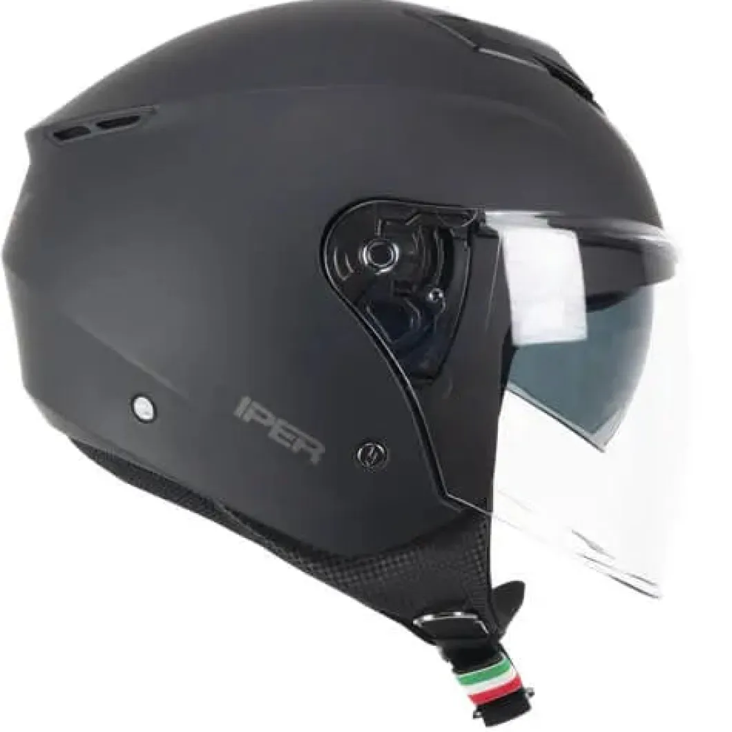 CGM 126A IPER MONO Motorcycle Jet Helmets Black
