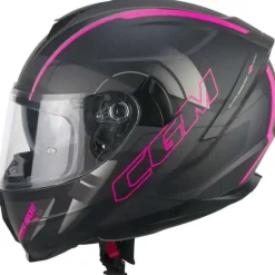 CGM 321G ATOM SPORT Full Face Motorcycle Helmets Black Fuchsia Fluo Matte