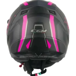 CGM 321G ATOM SPORT Full Face Motorcycle Helmets Black Fuchsia Fluo Matte