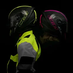 CGM 321G ATOM SPORT Full Face Motorcycle Helmets Black Fuchsia Fluo Matte