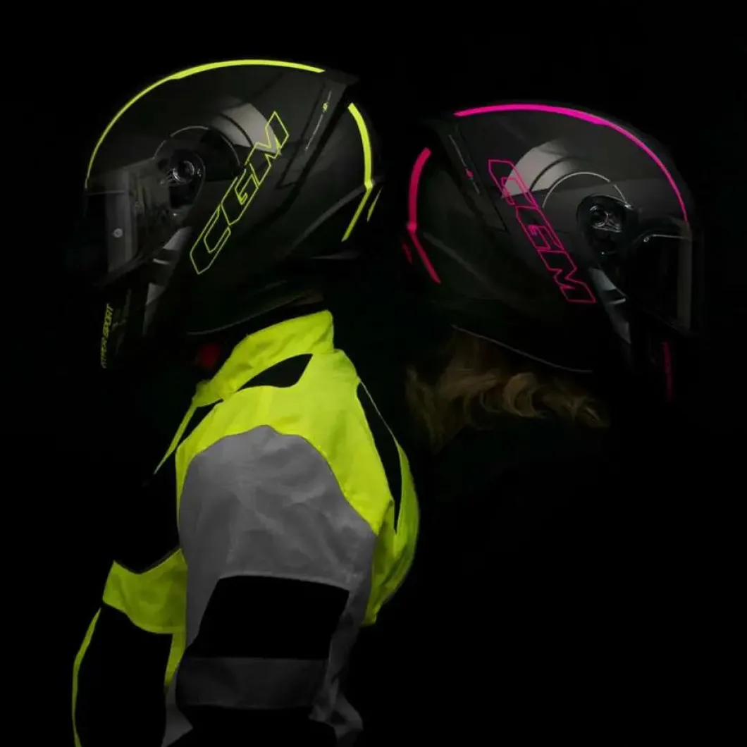 CGM 321G ATOM SPORT Full Face Motorcycle Helmets Black Fuchsia Fluo Matte