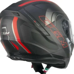 CGM 321G ATOM SPORT Full Face Motorcycle Helmets Black Red Matte