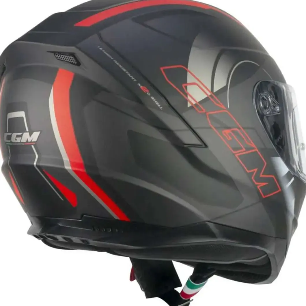 CGM 321G ATOM SPORT Full Face Motorcycle Helmets Black Red Matte