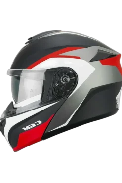 CGM 568G Ber Dresda Modular Motorcycle Helmets Black Red Matte