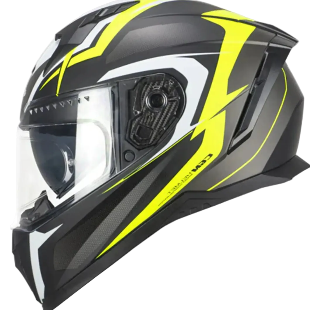 CGM 311G BLAST SPORT Full Face Motorcycle Helmets Black Fluorescent Yellow Matte