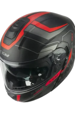 CGM 569G C-MAX CITY Modular Motorcycle Helmets Black Red Matt