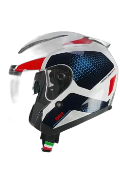 CGM 136G DNA GALAXY Motorcycle Jet Helmets White Blue