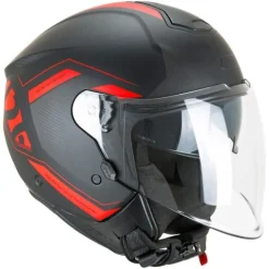 CGM 126G IPER CITY Caschi Jet Di Moto Nero Rosso