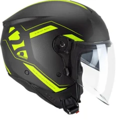 CGM 126G IPER CITY Caschi Jet Di Moto Nero Giallo fluorescente