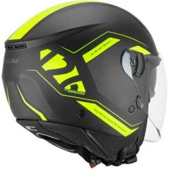 CGM 126G IPER CITY Caschi Jet Di Moto Nero Giallo fluorescente