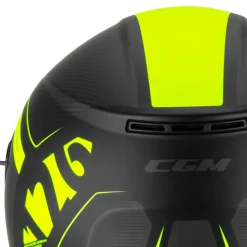 CGM 126G IPER CITY Caschi Jet Di Moto Nero Giallo fluorescente