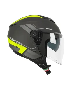 CGM 126G IPER CITY Jet Motorcycle Helmets Graphite Fluo Yellow