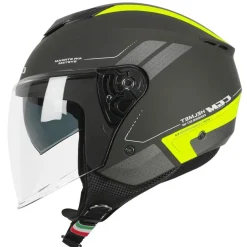 CGM 126G IPER CITY Jet Motorcycle Helmets Graphite Fluo Yellow