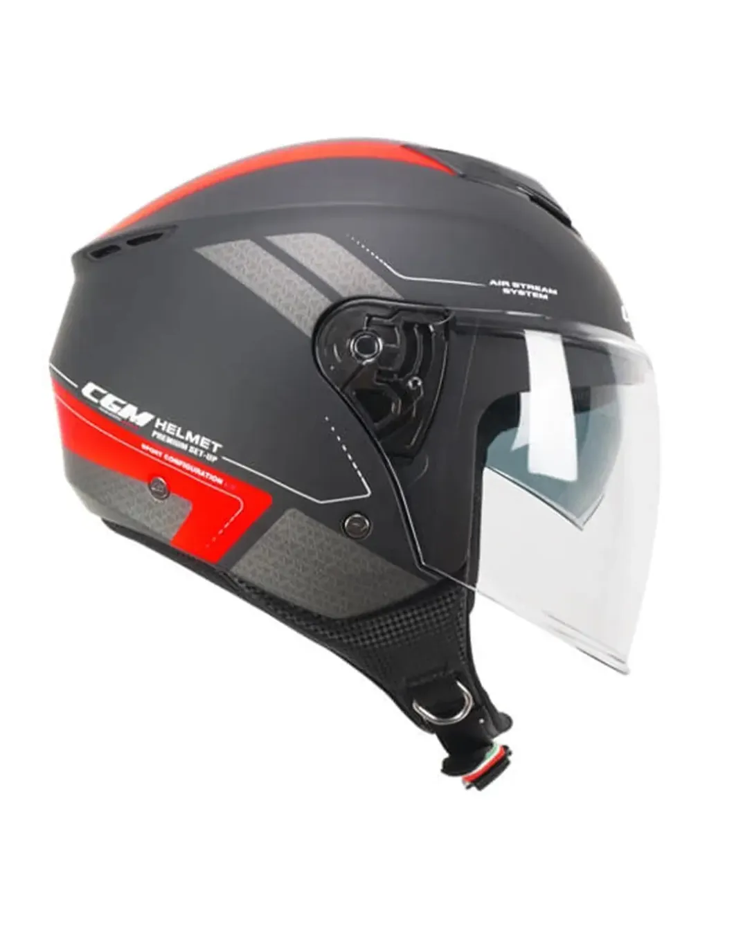CGM 126G IPER CITY Jet Motorcycle Helmets Black Red