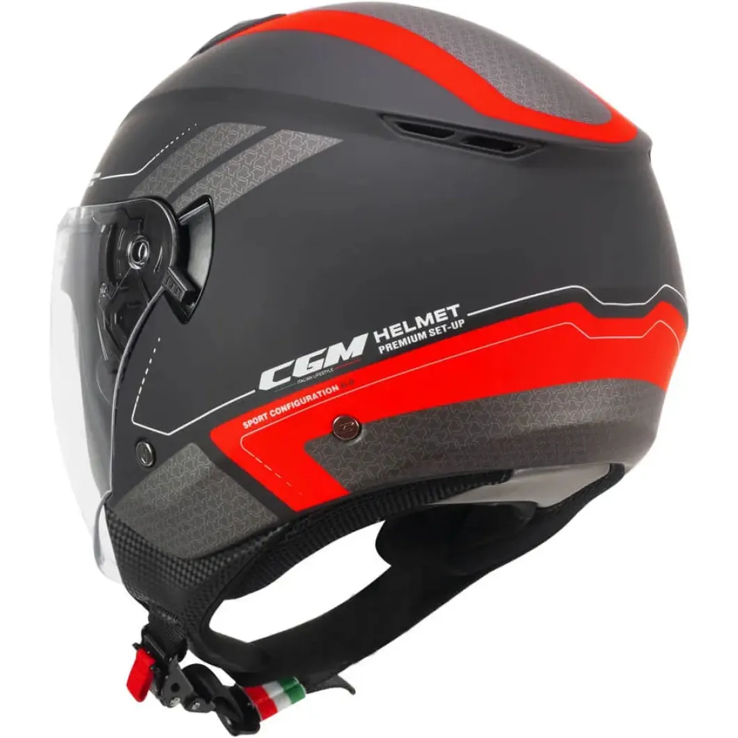 CGM 126G IPER CITY Jet Motorcycle Helmets Black Red