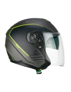 CGM 160G JAD RIDE Motorcycle Jet Helmets Matt Graphite Fluorescent Yellow