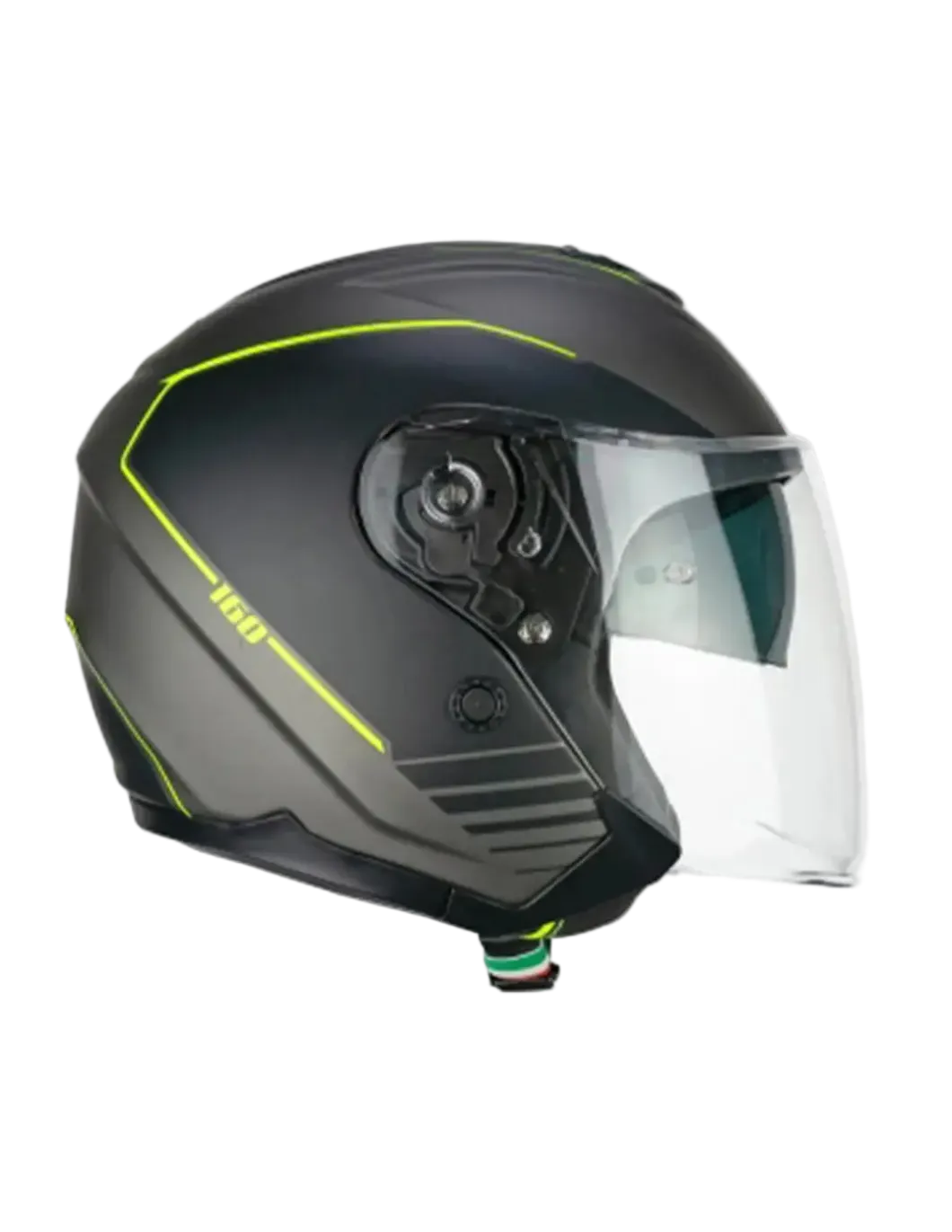 CGM 160G JAD RIDE Motorcycle Jet Helmets Matt Graphite Fluorescent Yellow