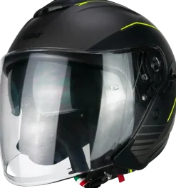 CGM 160G JAD RIDE Motorcycle Jet Helmets Matt Graphite Fluorescent Yellow