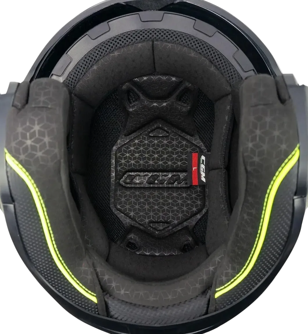 CGM 160G JAD RIDE Motorcycle Jet Helmets Matt Graphite Fluorescent Yellow
