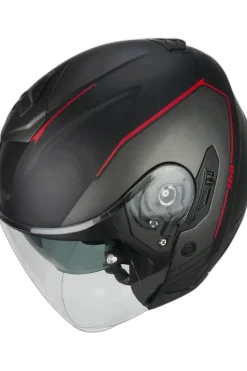 CGM 160G JAD RIDE Motorcycle Jet Helmets Black Red Matte
