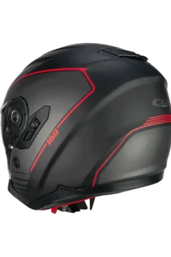 CGM 160G JAD RIDE Motorcycle Jet Helmets Black Red Matte