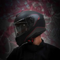 CGM - 360G KAD RIDE Full Face Motorcycle Helmets Black Red Matte