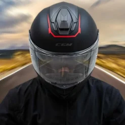 CGM - 360G KAD RIDE Full Face Motorcycle Helmets Black Red Matte