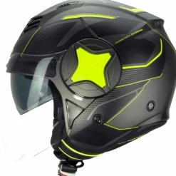 CGM 169G LI SPORT Jet Helmets Graphite Fluorescent Yellow Satin
