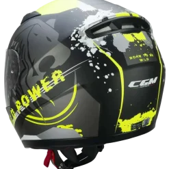 CGM 265G LUCKY WILD FULL FACE HELMETS KIDS Black Fluorescent Yellow Matte