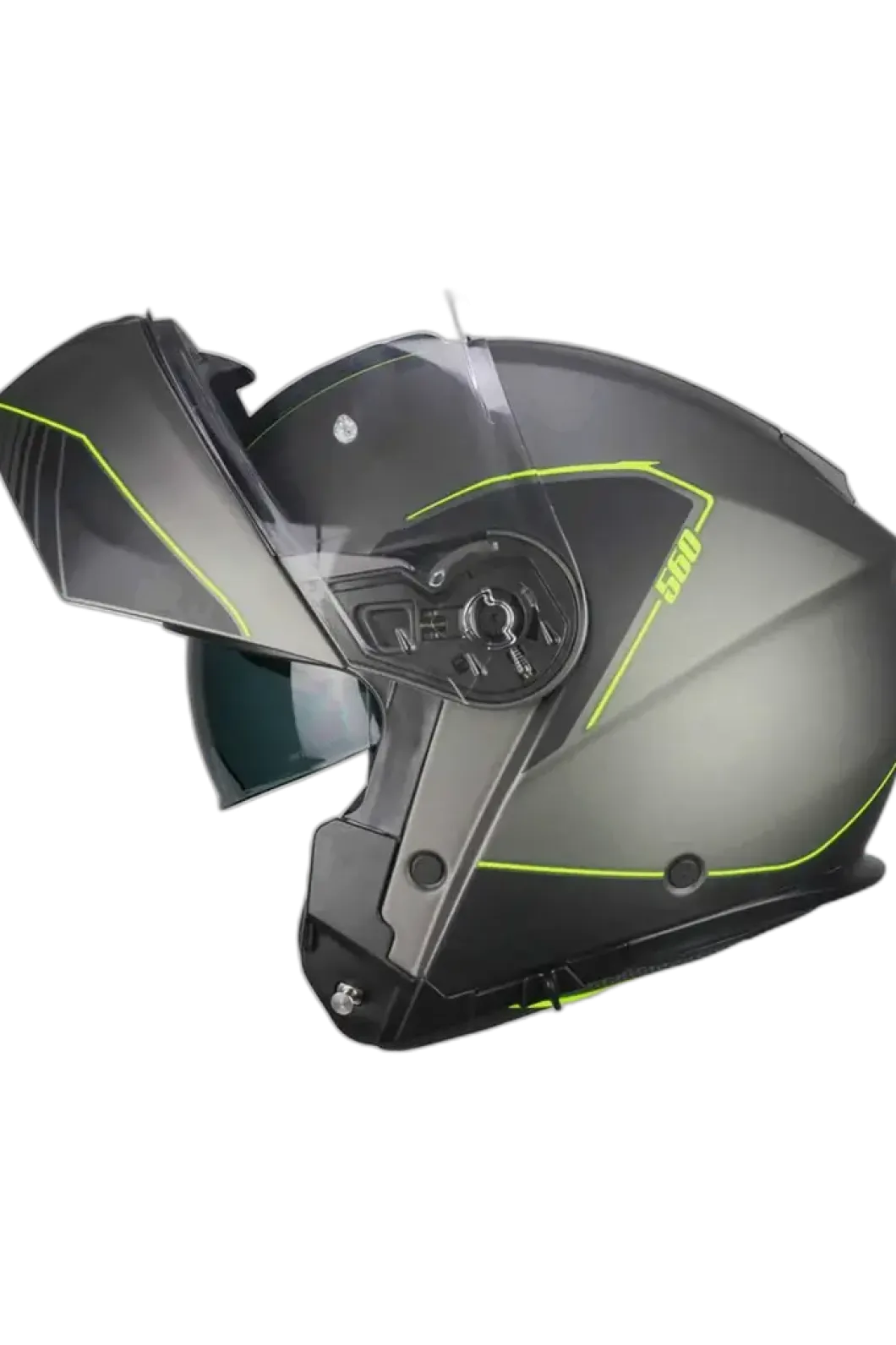CGM - 560G MAD RIDE Modular Motorcycle Helmets Graphite Fluorescent Yellow Matte