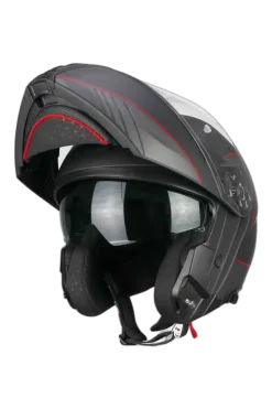 CGM 560G MAD RIDE Modular Motorcycle Helmets Black Red Matte