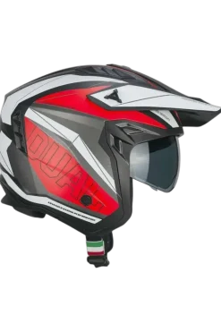 CGM 155G RUSH DUAL Jet Helmet Black Red Matt
