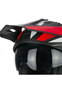 CGM 155G RUSH DUAL Jet Helmet Black Red Matt