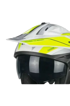 CGM 155G RUSH DUAL Jet Motorcycle Helmets White Fluo Yellow