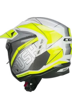 CGM 155G RUSH DUAL Jet Motorcycle Helmets White Fluo Yellow