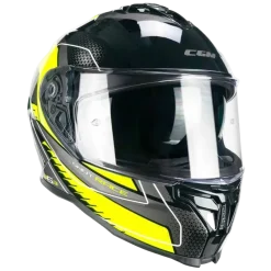 CGM 363G SHOT RACE Full Face Motorcycle Helmets Black Fluorescent Yellow