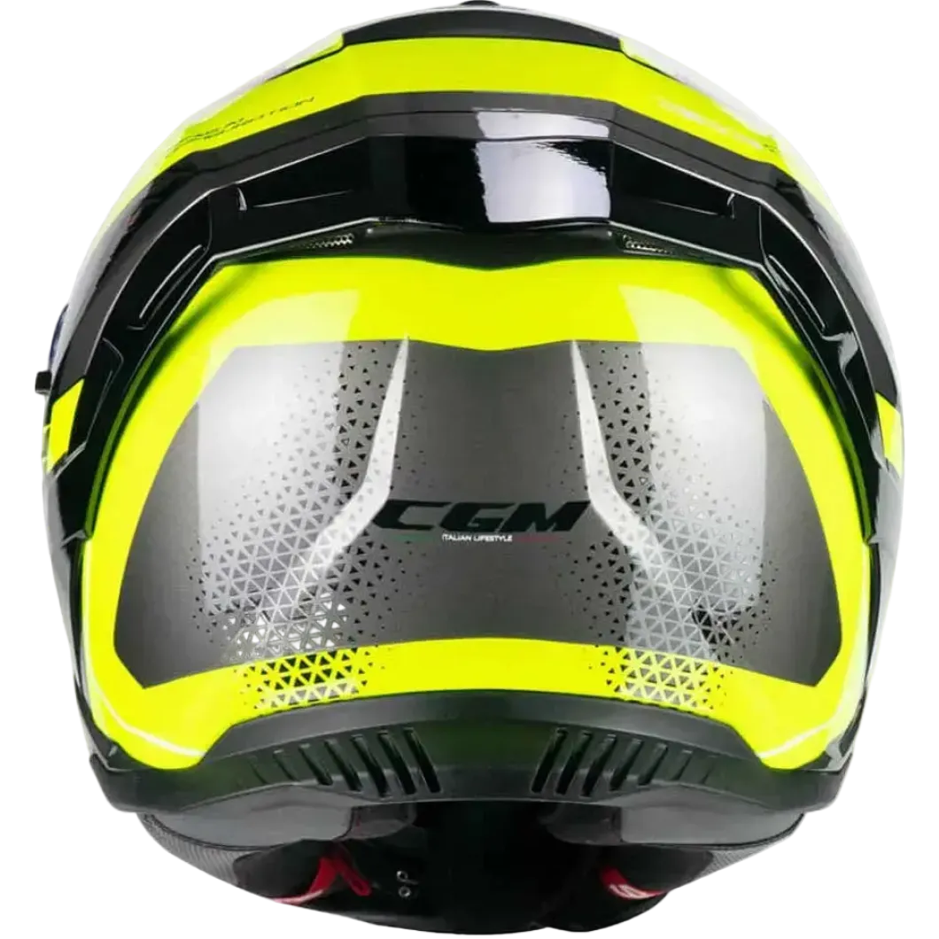 CGM 363G SHOT RACE Full Face Motorcycle Helmets Black Fluorescent Yellow