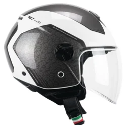 CGM 167L FLO BICO Urbano Abierto Jet Caschi Di Moto Lungo Bianco Grigio