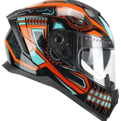 CGM - 311M BLAST MAYA Full Face Helmets Black Orange Light Blue