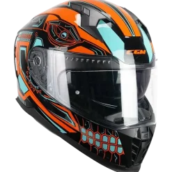 CGM - 311M BLAST MAYA Full Face Helmets Black Orange Light Blue
