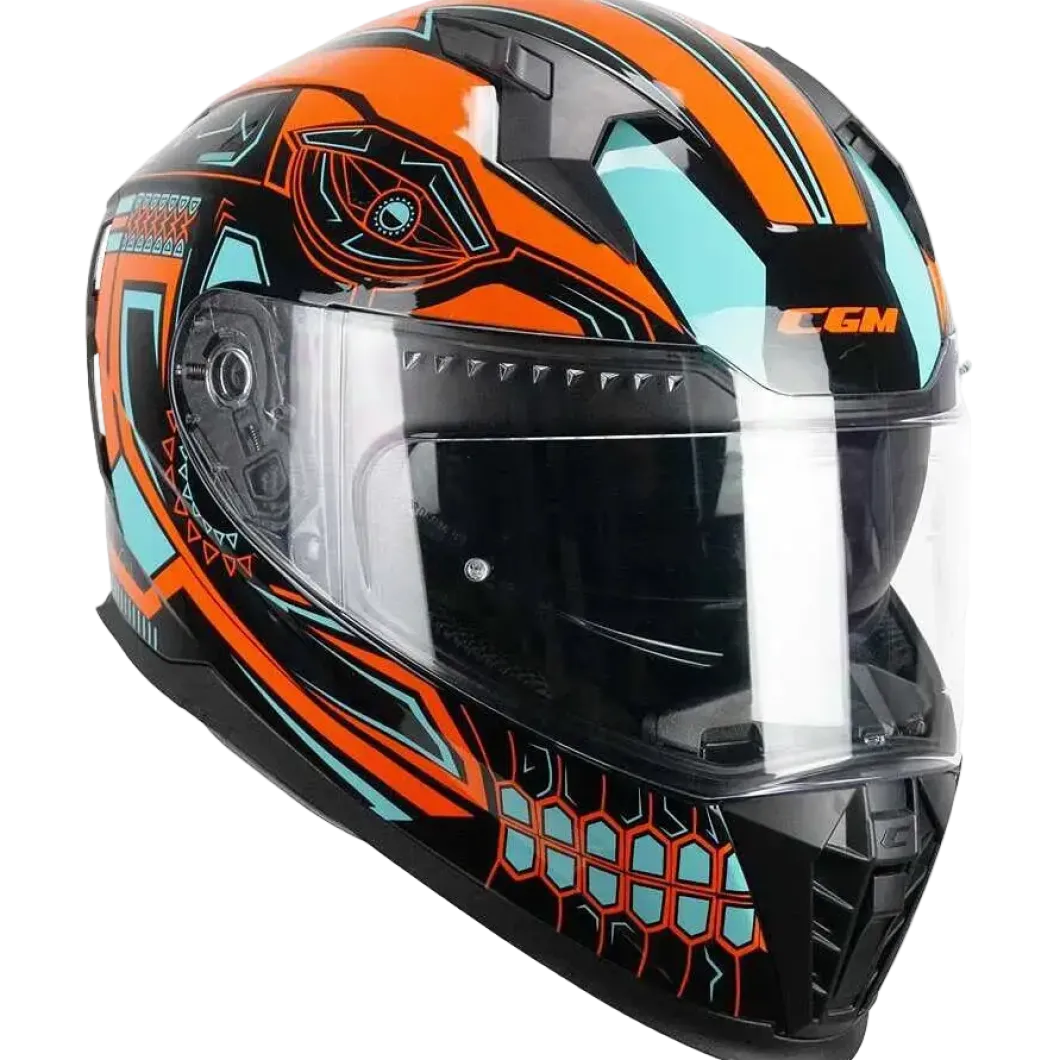 CGM - 311M BLAST MAYA Full Face Helmets Black Orange Light Blue