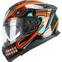 CGM - 311M BLAST MAYA Full Face Helmets Black Orange Light Blue