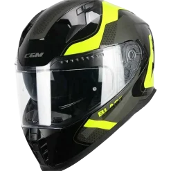 CGM 311R BLAST RACE Full Face Motorcycle Helmets Black Fluorescent Yellow