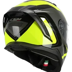 CGM 311R BLAST RACE Full Face Motorcycle Helmets Black Fluorescent Yellow