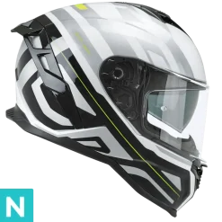 CGM SHOT VILLAIN 363G CASCHI INTEGRALE DA MOTO BIANCO NERO GIALLO FLUORO