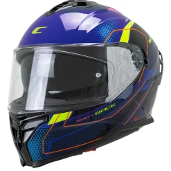 CGM SHOT VILLAIN 363G CASCHI INTEGRALE DA MOTO BLU VIOLA ROSSO