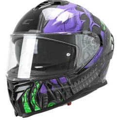 CGM SHOT VILLAIN 363G CASCHI INTEGRALE DA MOTO NERO VIOLA VERDE