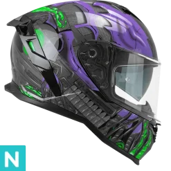 CGM SHOT VILLAIN 363G CASCHI INTEGRALE DA MOTO NERO VIOLA VERDE